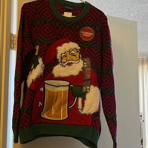 Festive Santa Sweater with Beverage Pocket